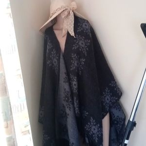 Black poncho overlay